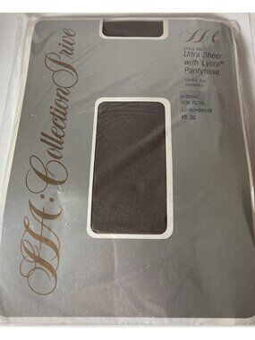 VTG Womens Saks Fifth Avenue Gun Metal Pantyhose Average 9022 Ultra Sheer Lycra